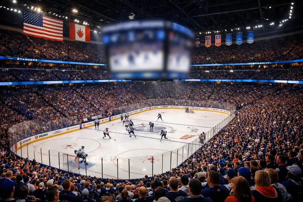 Stanley Cup Arena NHL arena med intens stemning under en Stanley Cup kamp